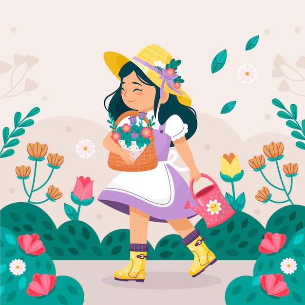 Flat illustration for spring season