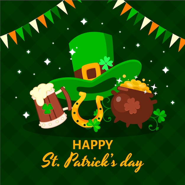 Vector flat illustration for st patrick's day celebration