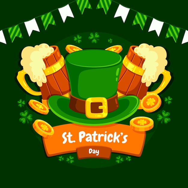 Vector flat illustration for st patricks day celebration