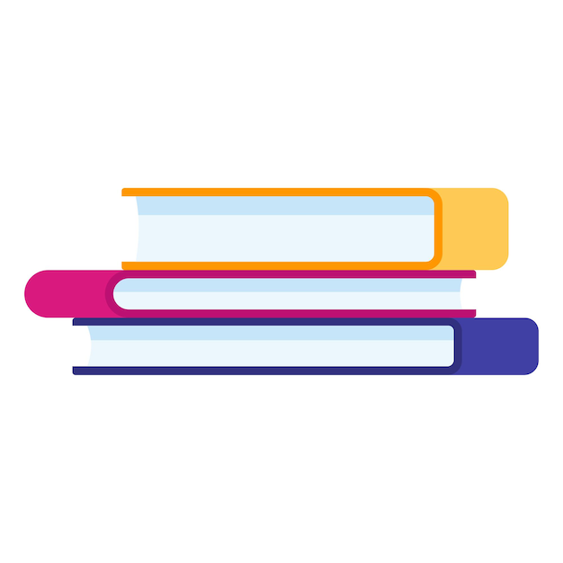 Flat illustration stack of books literature vector icon