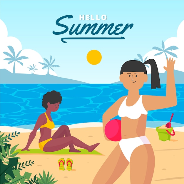 Flat illustration for summer season