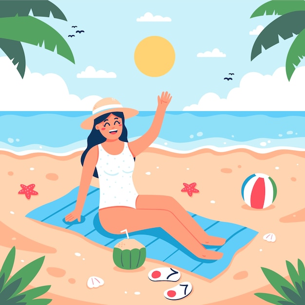 Flat illustration for summer