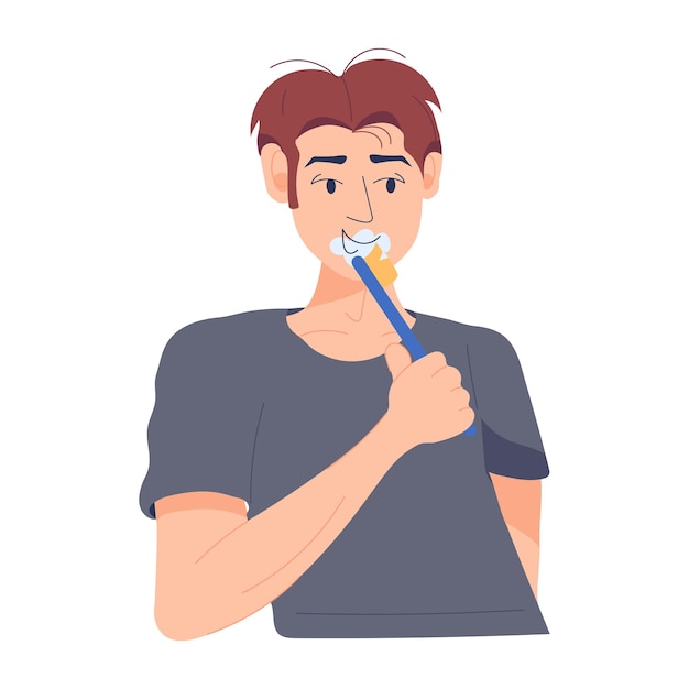 Flat illustration of teeth cleaning