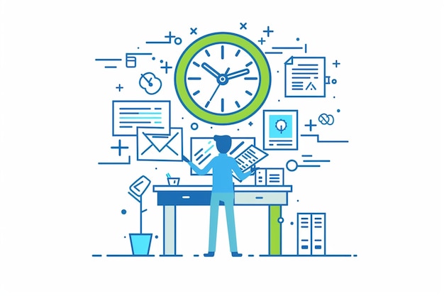 Vector flat illustration of time management