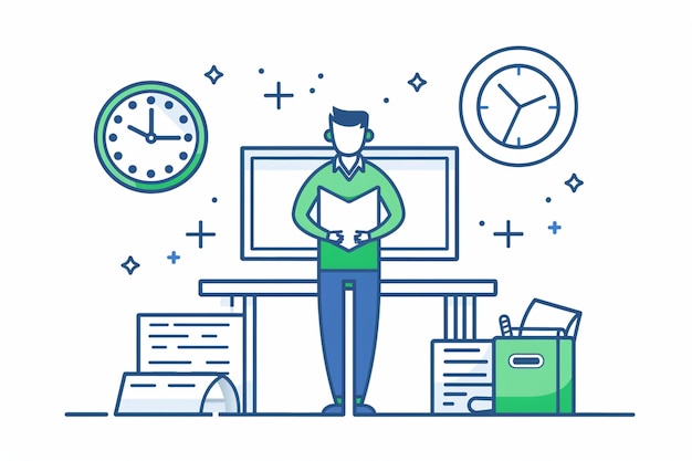 Vector flat illustration of time management