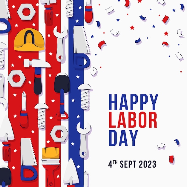 Flat illustration for us labor day celebration