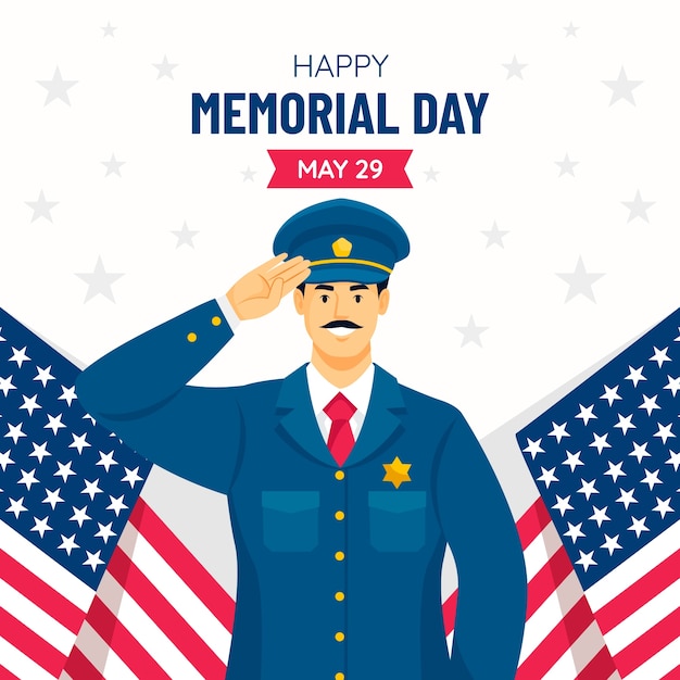 Flat illustration for usa memorial day celebration