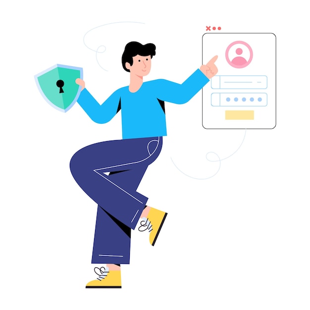 A flat illustration of user login