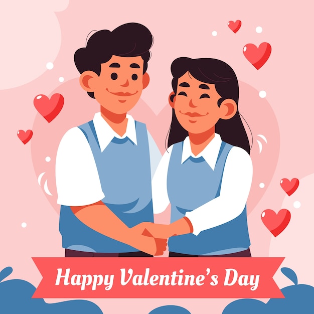 Flat illustration for valentine's day holiday