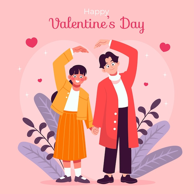 Flat illustration for valentines day celebration