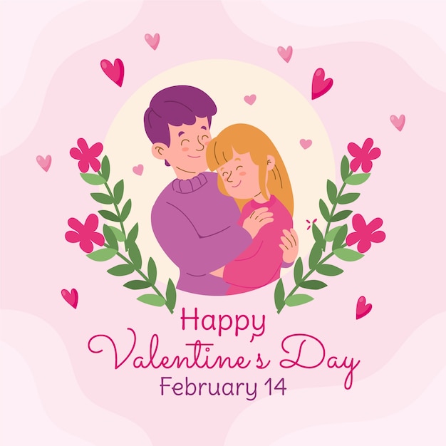 Flat illustration for valentines day celebration