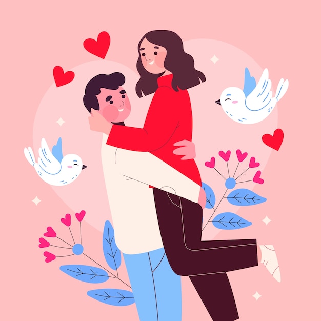 Flat illustration for valentines day celebration