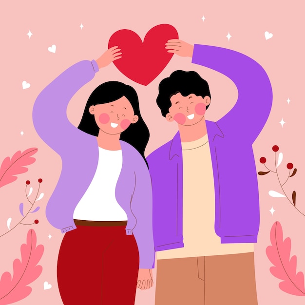 Flat illustration for valentines day celebration