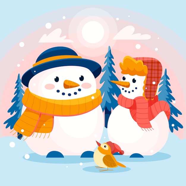 Flat illustration for winter season celebration