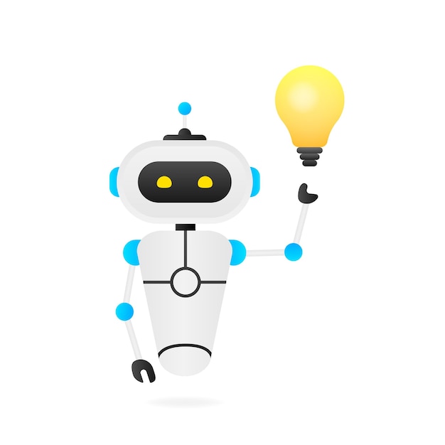 Flat illustration with blue bot Customer support help service flat vector illustration