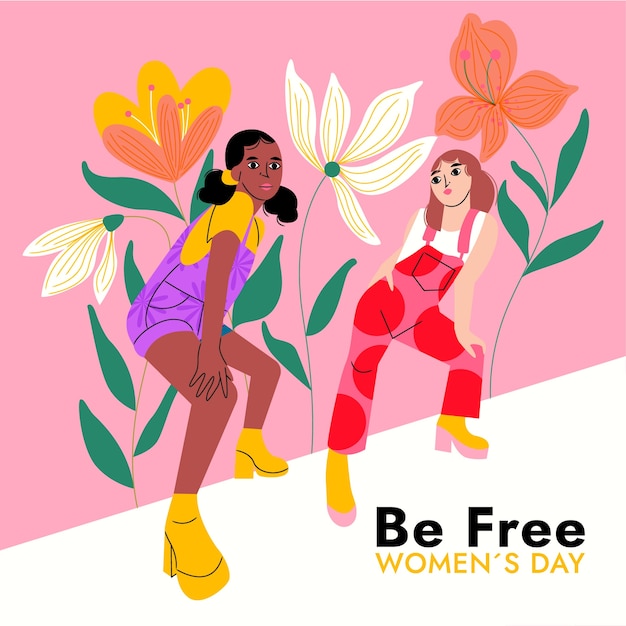 Flat illustration women's day celebration