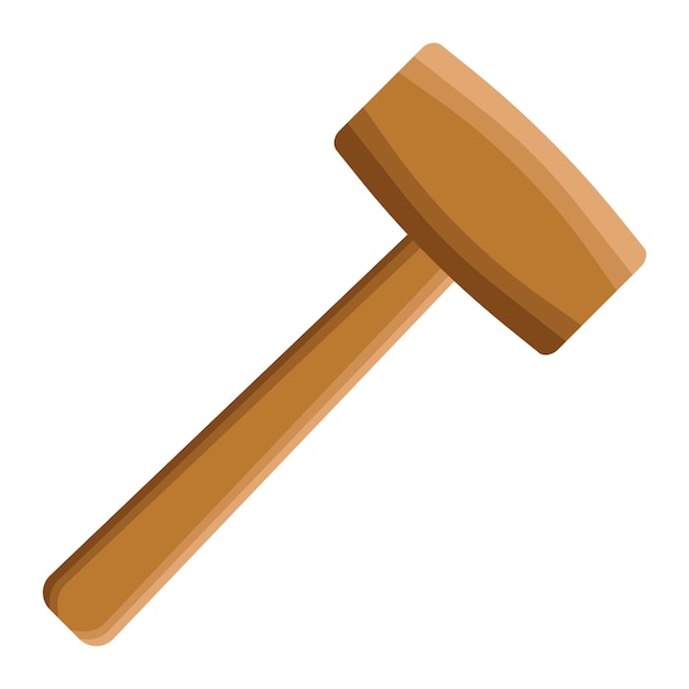 Flat illustration of wood hammer