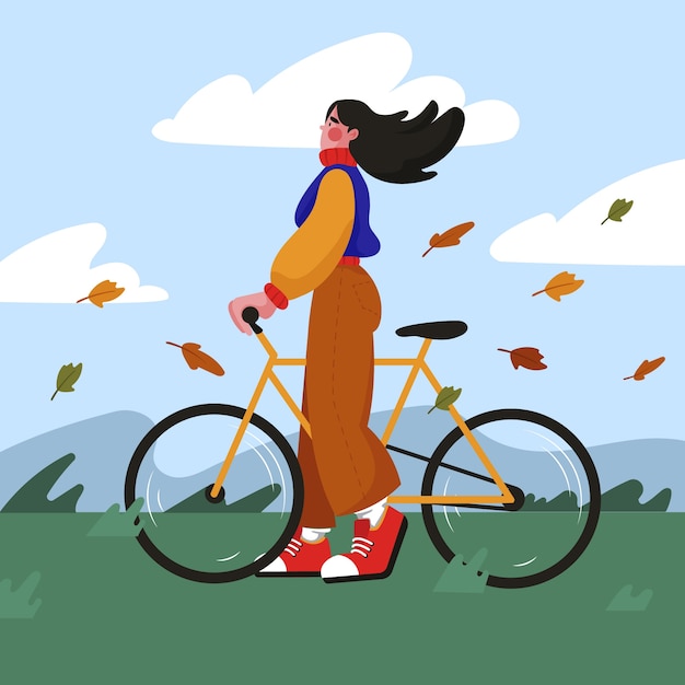 Flat illustration for world bicycle day celebration