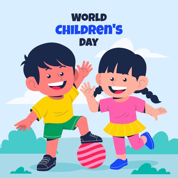 Flat illustration for world children's day celebration