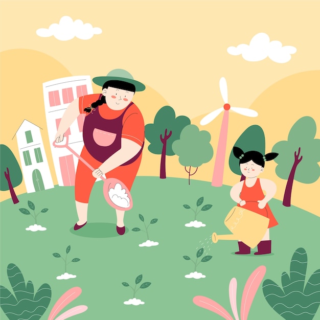 Flat illustration for world environment day celebration