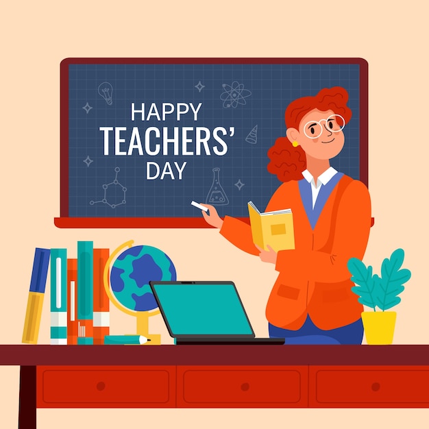 Flat illustration for world teachers' day celebration