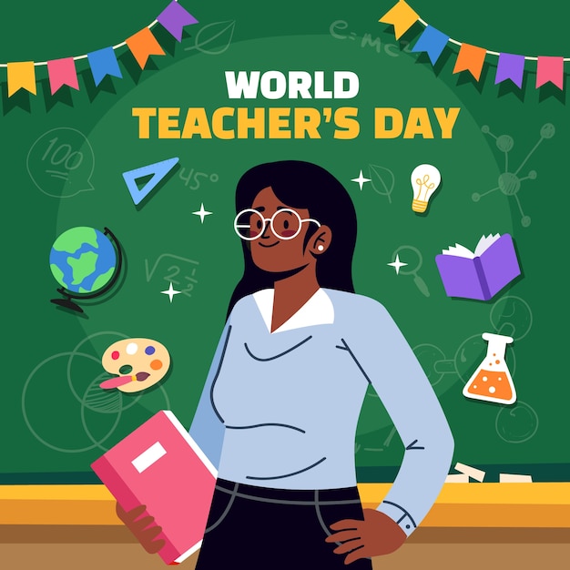 Flat illustration for world teachers day