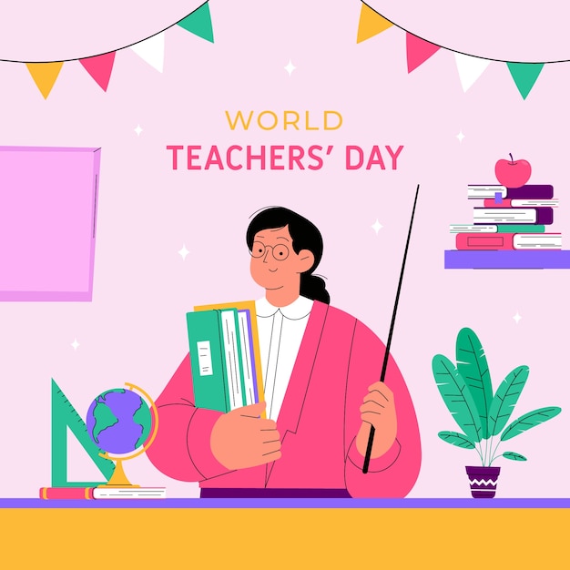 Vector flat illustration for world teachers day