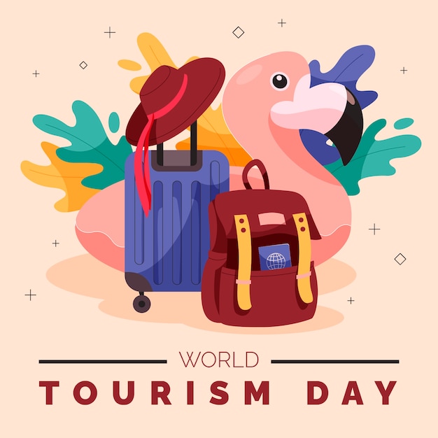 Flat illustration for world tourism day celebration