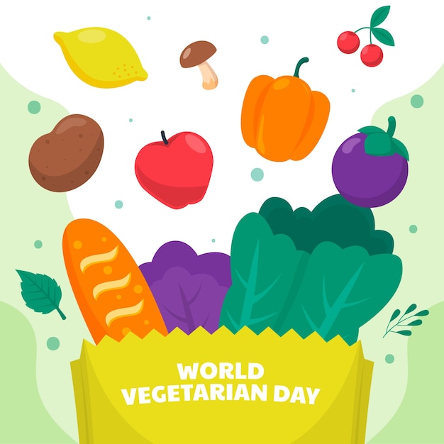 Flat illustration for world vegetarian day