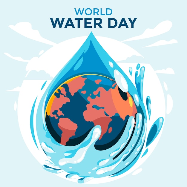 Flat illustration for world water day awareness