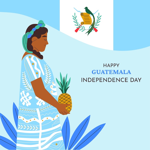 Flat independencia de guatemala illustration