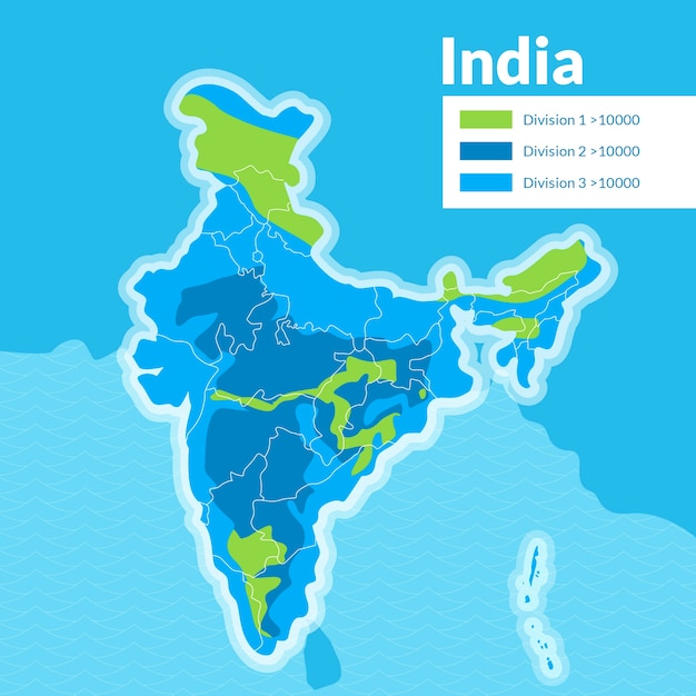 Flat india map illustration