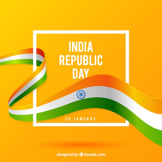 Flat india republic day background 