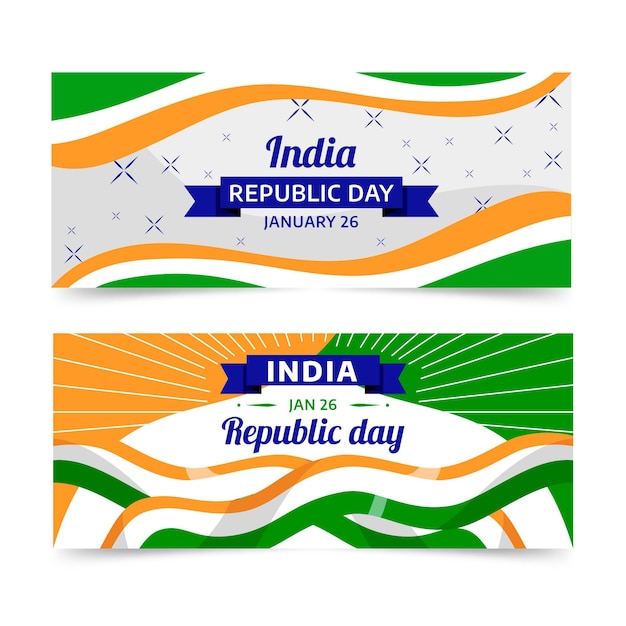 Flat india republic day banner