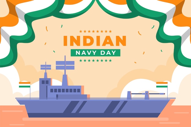 Flat indian navy day background