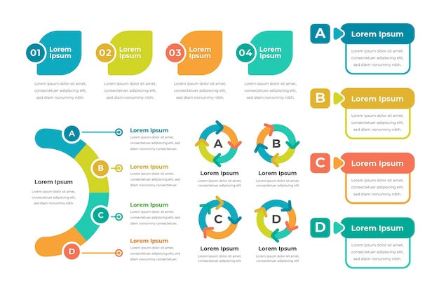 Flat infographic element collection