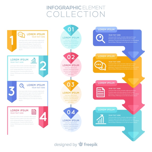 Flat infographic elements collection