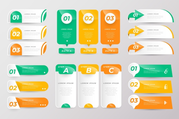 Flat infographic elements collection