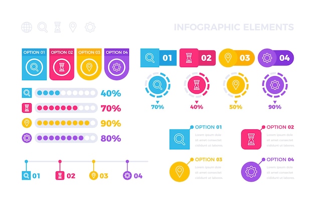 Flat infographic elements collection