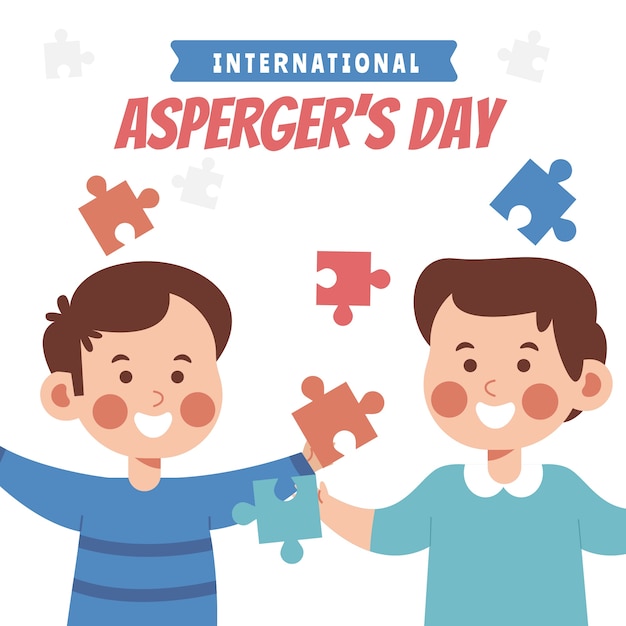 Flat international asperger day illustration