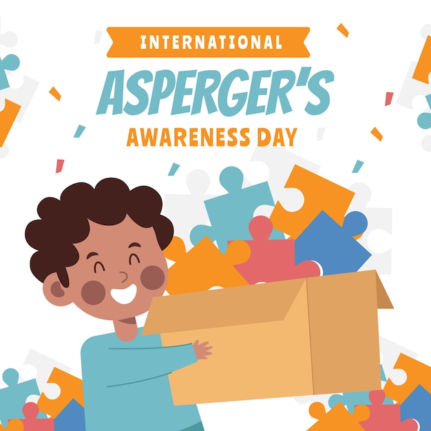 Flat international asperger day illustration