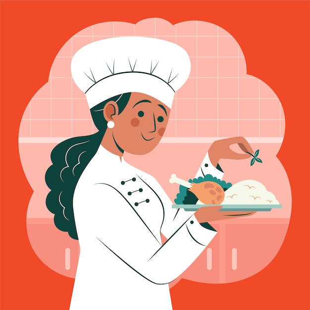 Flat international chefs day illustration