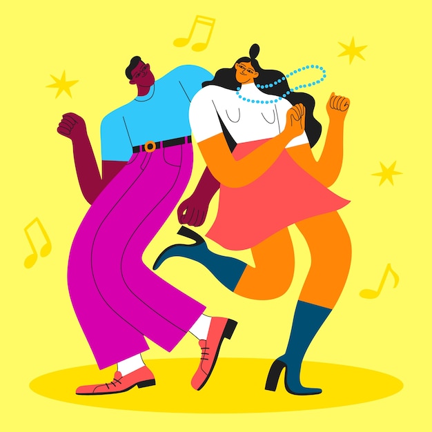 Flat international dance day illustration