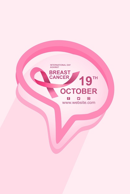 Vector flat international day against breast cancer poster and background