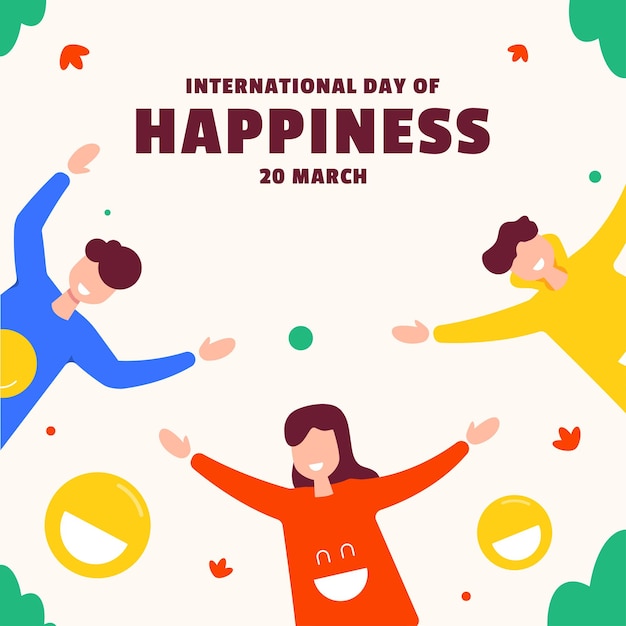 Flat International Day of Happiness Illustration Background