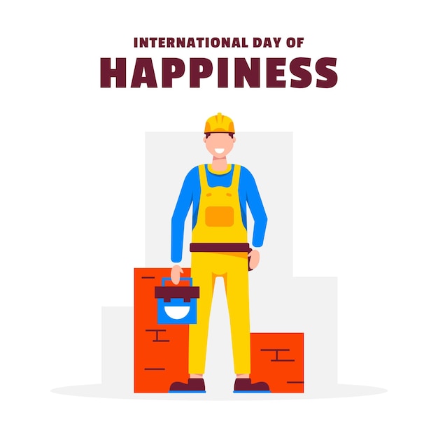 Flat International Day of Happiness Illustration Background