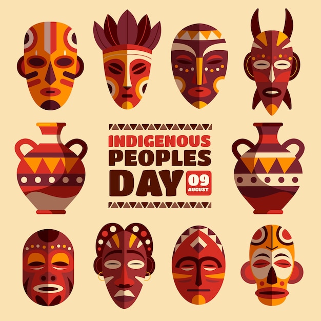 Flat international day of the world's indigenous peoples illustration