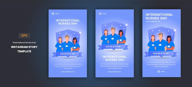 Flat international nurses day instagram stories and social media stories template