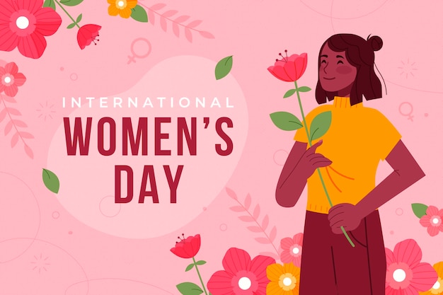 Flat international women's day background