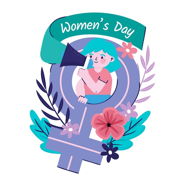 Flat international women's day illustration